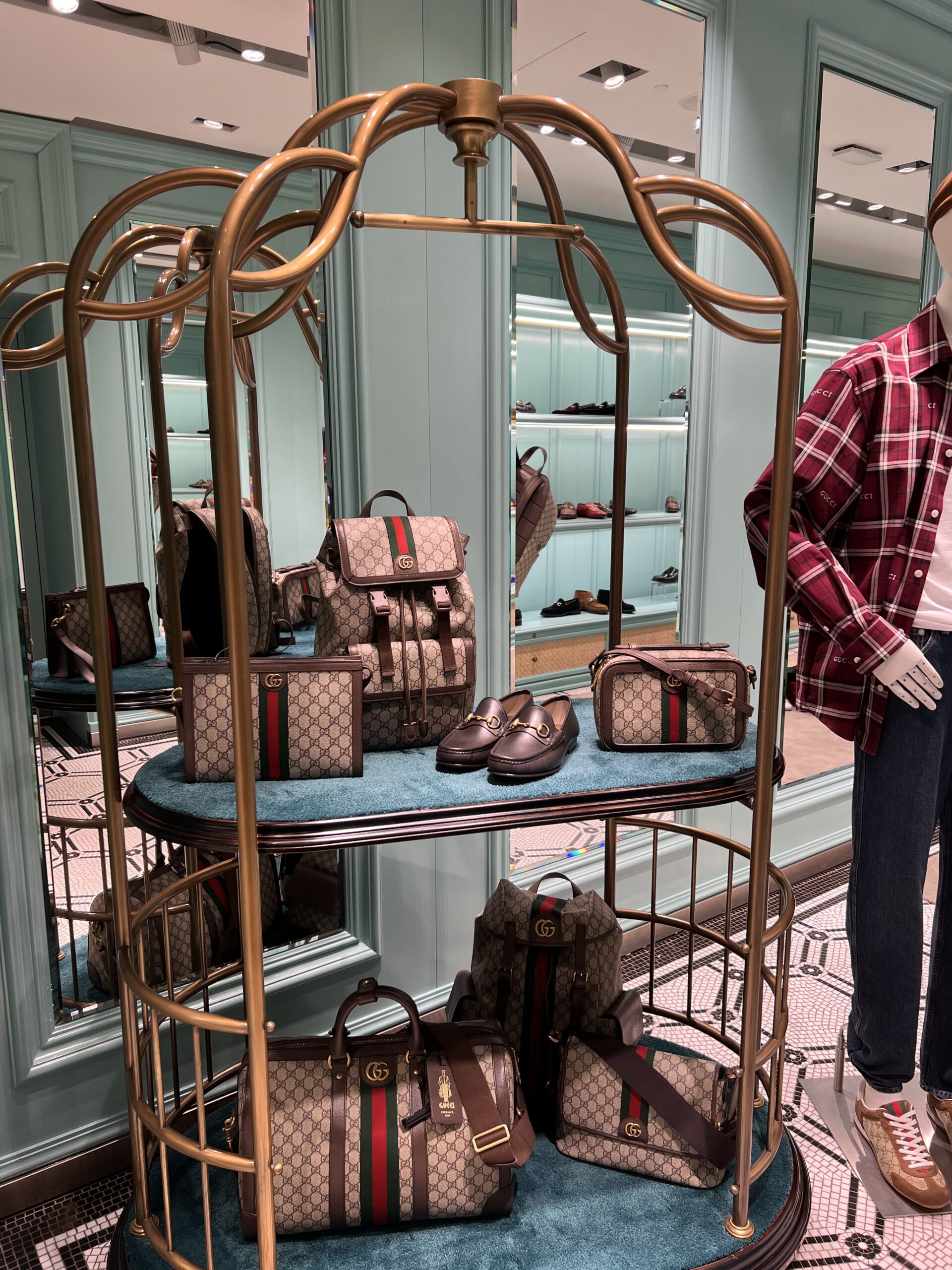 Gucci store interior bags