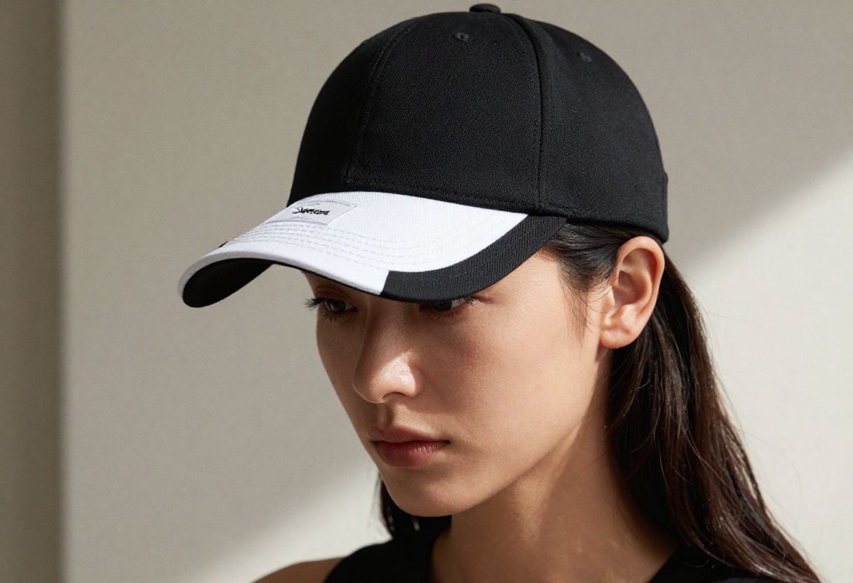 young elegant woman wearing a black and white